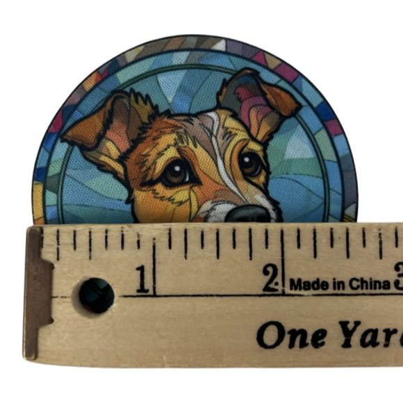 Car Coasters Jack Russel Terrier Dog Life Stained Glass Puppy Set of 2 Neoprene - Picture 6 of 9